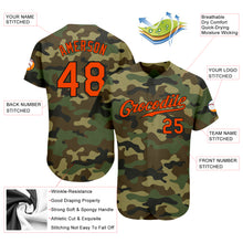 Load image into Gallery viewer, Custom Camo Orange-Black Authentic Salute To Service Baseball Jersey