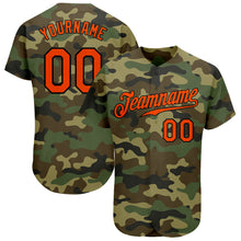 Load image into Gallery viewer, Custom Camo Orange-Black Authentic Salute To Service Baseball Jersey