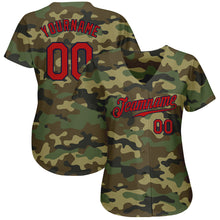 Load image into Gallery viewer, Custom Camo Red-Navy Authentic Salute To Service Baseball Jersey
