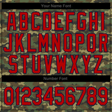 Load image into Gallery viewer, Custom Camo Red-Navy Authentic Salute To Service Baseball Jersey