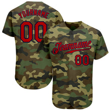 Load image into Gallery viewer, Custom Camo Red-Navy Authentic Salute To Service Baseball Jersey