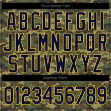 Load image into Gallery viewer, Custom Camo Navy-Gold Authentic Salute To Service Baseball Jersey