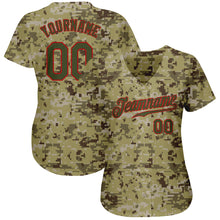 Load image into Gallery viewer, Custom Camo Olive-Red Authentic Salute To Service Baseball Jersey
