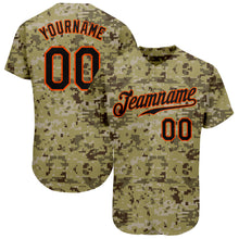 Load image into Gallery viewer, Custom Camo Black-Orange Authentic Salute To Service Baseball Jersey