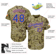 Load image into Gallery viewer, Custom Camo Royal-Red Authentic Salute To Service Baseball Jersey