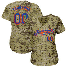 Load image into Gallery viewer, Custom Camo Royal-Orange Authentic Salute To Service Baseball Jersey