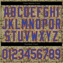 Load image into Gallery viewer, Custom Camo Royal-Orange Authentic Salute To Service Baseball Jersey