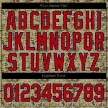 Load image into Gallery viewer, Custom Camo Red-Navy Authentic Salute To Service Baseball Jersey