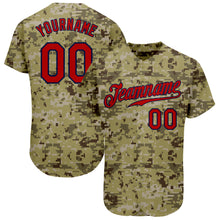 Load image into Gallery viewer, Custom Camo Red-Navy Authentic Salute To Service Baseball Jersey