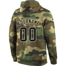Load image into Gallery viewer, Custom Stitched Camo Black-Cream Sports Pullover Sweatshirt Salute To Service Hoodie