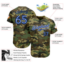 Load image into Gallery viewer, Custom Camo Royal-White Authentic Salute To Service Baseball Jersey