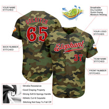 Load image into Gallery viewer, Custom Camo Red-Black Authentic Salute To Service Baseball Jersey