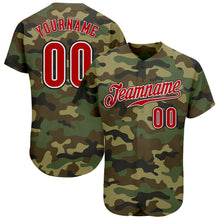 Load image into Gallery viewer, Custom Camo Red-Black Authentic Salute To Service Baseball Jersey