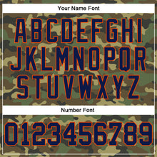 Load image into Gallery viewer, Custom Camo Navy-Orange Authentic Salute To Service Baseball Jersey