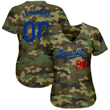 Load image into Gallery viewer, Custom Camo Royal-Red Authentic Salute To Service Baseball Jersey