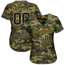 Load image into Gallery viewer, Custom Camo Navy-Gold Authentic Salute To Service Baseball Jersey