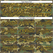 Load image into Gallery viewer, Custom Camo Navy-Gold Authentic Salute To Service Baseball Jersey