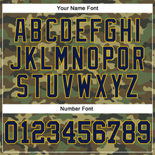 Load image into Gallery viewer, Custom Camo Navy-Gold Authentic Salute To Service Baseball Jersey