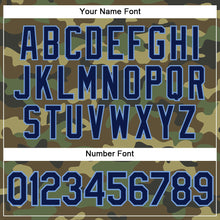 Load image into Gallery viewer, Custom Camo Navy-Powder Blue Authentic Salute To Service Baseball Jersey