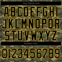 Load image into Gallery viewer, Custom Stitched Camo Black-Gold Sports Pullover Sweatshirt Salute To Service Hoodie