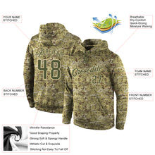Load image into Gallery viewer, Custom Stitched Camo Olive-Cream Sports Pullover Sweatshirt Salute To Service Hoodie