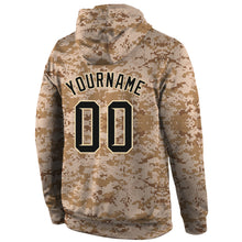 Load image into Gallery viewer, Custom Stitched Camo Black-Cream Sports Pullover Sweatshirt Salute To Service Hoodie
