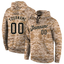 Load image into Gallery viewer, Custom Stitched Camo Black-Cream Sports Pullover Sweatshirt Salute To Service Hoodie