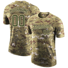Load image into Gallery viewer, Custom Camo Olive-Cream Performance Salute To Service T-Shirt