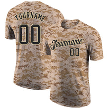 Load image into Gallery viewer, Custom Camo Black-Cream Performance Salute To Service T-Shirt