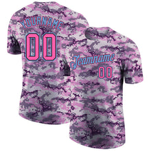 Load image into Gallery viewer, Custom Camo Pink-Light Blue Performance Salute To Service T-Shirt