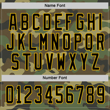 Load image into Gallery viewer, Custom Camo Black-Gold Salute To Service Hockey Jersey