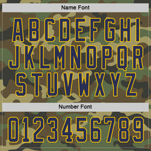 Load image into Gallery viewer, Custom Camo Navy-Gold Salute To Service Hockey Jersey