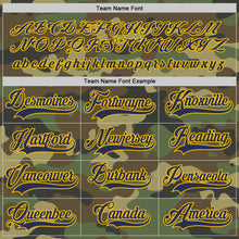 Load image into Gallery viewer, Custom Camo Navy-Gold Salute To Service Hockey Jersey