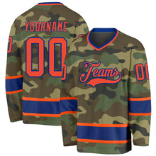Load image into Gallery viewer, Custom Camo Orange-Royal Salute To Service Hockey Jersey