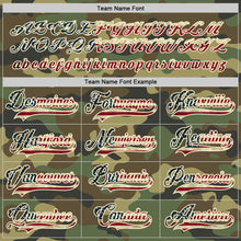 Load image into Gallery viewer, Custom Camo Vintage USA Flag-Red Salute To Service Hockey Jersey