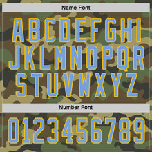 Load image into Gallery viewer, Custom Camo Light Blue-Gold Salute To Service Hockey Jersey