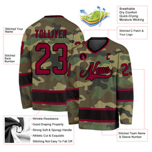 Load image into Gallery viewer, Custom Camo Maroon-Black Salute To Service Hockey Jersey