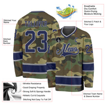 Load image into Gallery viewer, Custom Camo Navy-Gray Salute To Service Hockey Jersey