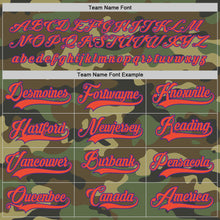 Load image into Gallery viewer, Custom Camo Purple-Orange Salute To Service Hockey Jersey