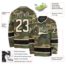 Load image into Gallery viewer, Custom Camo Cream-Black Salute To Service Hockey Jersey