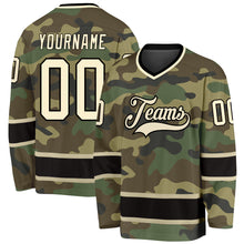 Load image into Gallery viewer, Custom Camo Cream-Black Salute To Service Hockey Jersey