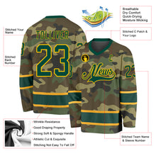 Load image into Gallery viewer, Custom Camo Green-Gold Salute To Service Hockey Jersey