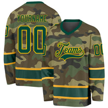 Load image into Gallery viewer, Custom Camo Green-Gold Salute To Service Hockey Jersey