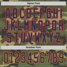 Load image into Gallery viewer, Custom Camo Navy-Orange Salute To Service Hockey Jersey
