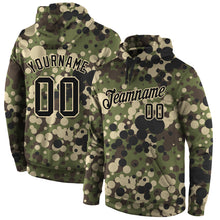 Load image into Gallery viewer, Custom Stitched Camo Black-Cream Sports Pullover Sweatshirt Salute To Service Hoodie