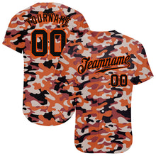 Load image into Gallery viewer, Custom Camo Black-Orange Authentic Salute To Service Baseball Jersey