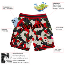 Load image into Gallery viewer, Custom Camo Black-Red Authentic Salute To Service Basketball Shorts