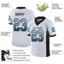 Load image into Gallery viewer, Custom White Black-Panther Blue Drift Fashion Football Jersey