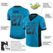 Load image into Gallery viewer, Custom Panther Blue Black-Gray Drift Fashion Football Jersey