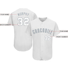 Load image into Gallery viewer, Custom White Gray Baseball Jersey